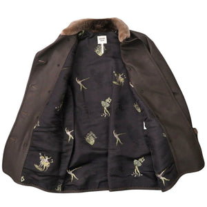 新品同様 エルメス ハーフコート ディアスキン カシミヤ ビーバー毛皮 サイズ34 ブラウン ジャケット コート 1672【中古】HERMES