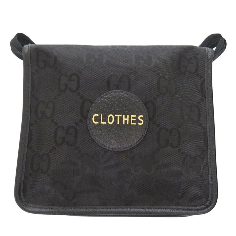 新品同様 グッチ オフザグリッド スモールバッキング 674801 ナイロンキャンバス/レザー ブラック トラベルポーチ 黒 1685【中古】GUCCI