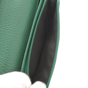 新品同様 グッチ インターロッキングG レザー ブラック 二つ折り長財布 黒 1704【中古】GUCCI