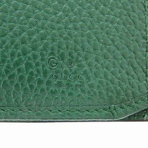 新品同様 グッチ インターロッキングG レザー ブラック 二つ折り長財布 黒 1704【中古】GUCCI