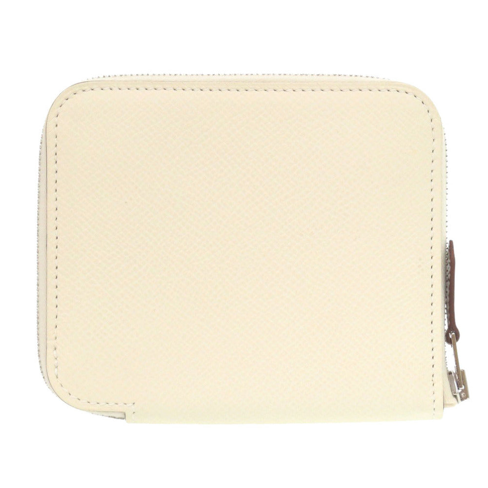 新品同様 エルメス アザップ シルクイン コンパクト ヴォーエプソン ナタ Z刻印(2021年製) コインケース 財布 白 1719【中古】HERMES