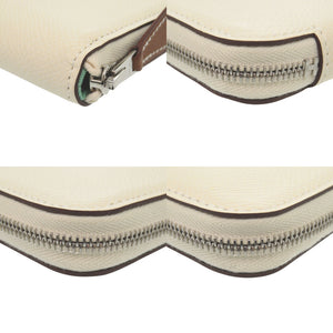 新品同様 エルメス アザップ シルクイン コンパクト ヴォーエプソン ナタ Z刻印(2021年製) コインケース 財布 白 1719【中古】HERMES