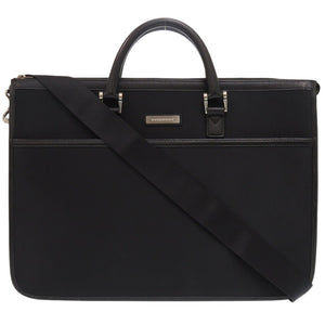 美品 バーバリー 2WAY ナイロン/レザー ブラック 書類カバン ビジネスバッグ ブリーフケース 黒 1720【中古】BURBERRY