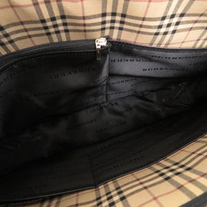 美品 バーバリー 2WAY ナイロン/レザー ブラック 書類カバン ビジネスバッグ ブリーフケース 黒 1720【中古】BURBERRY