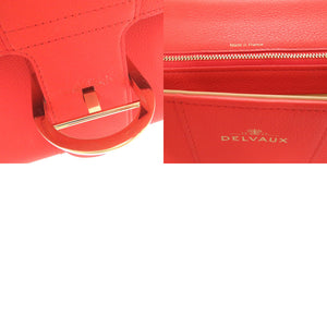 デルボー ブリヨンGM レザー オレンジ 2WAYショルダーバッグ ハンドバッグ 1724【中古】DELVAUX