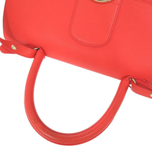 デルボー ブリヨンGM レザー オレンジ 2WAYショルダーバッグ ハンドバッグ 1724【中古】DELVAUX