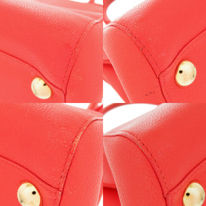 デルボー ブリヨンGM レザー オレンジ 2WAYショルダーバッグ ハンドバッグ 1724【中古】DELVAUX