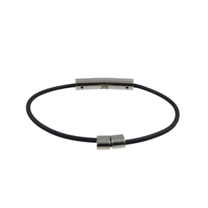 美品 ルイヴィトン ブレスレット・シャンゼリゼ M8332Z カーフレザー メタル シルバー ブラック ブレスレット 1726【中古】LOUIS VUITTON