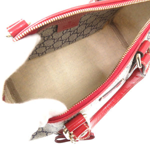 新品同様 グッチ タトゥーハート GGスプリームキャンバス 190257 ブラウン ミニボストンバッグ ハンドバッグ 1732【中古】GUCCI