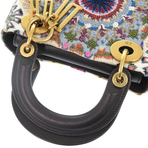 美品 ディオール レディディオール ミニ ビーズ マルチカラー ゴールド金具 ハンドバッグ 1736【中古】Dior