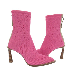 未使用 フェンディ ニット ピンク 23cm ショートブーツ 1745【中古】FENDI