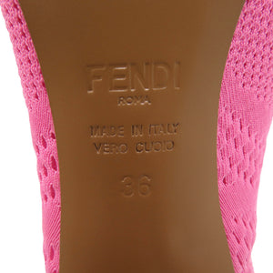 未使用 フェンディ ニット ピンク 23cm ショートブーツ 1745【中古】FENDI