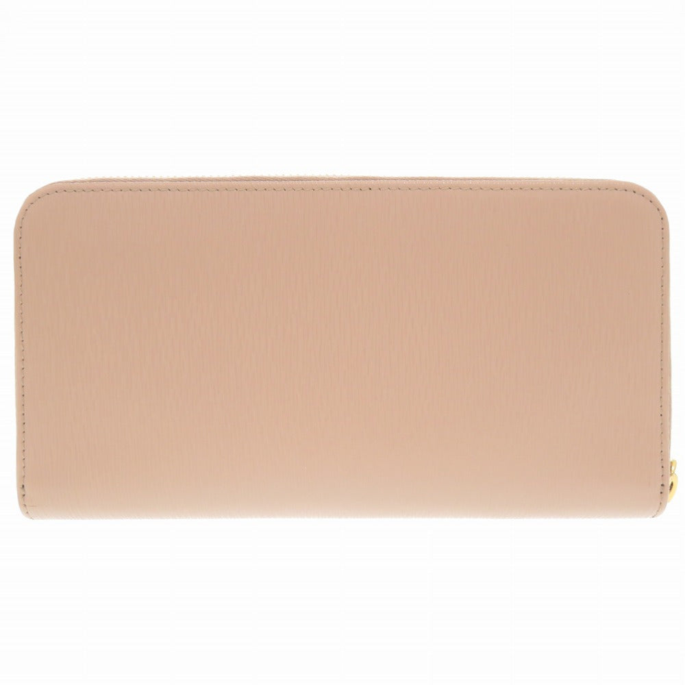 新品同様 プラダ 1ML506 サフィアーノレザー ピンク ラウンドファスナー長財布 財布 1808【中古】PRADA