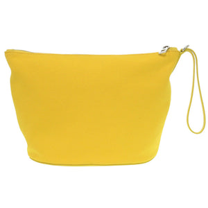 美品 ロエベ コスメティックポーチ キャンバス イエロー クラッチバッグ 1824【中古】LOEWE