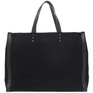 ヴァレンティノ ガラヴァーニ キャンバス/レザー ブラック トートバッグ 黒 1827【中古】Valentino Garavani