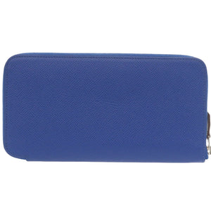 美品 エルメス ラウンドファスナー アザップ シルクイン ロング ヴォーエプソン ブルーフランス シルバー金具 Z刻印(2021年製) 長財布 1828【中古】HERMES