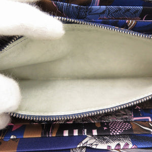 美品 エルメス ラウンドファスナー アザップ シルクイン ロング ヴォーエプソン ブルーフランス シルバー金具 Z刻印(2021年製) 長財布 1828【中古】HERMES