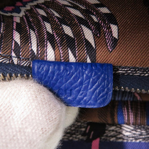 美品 エルメス ラウンドファスナー アザップ シルクイン ロング ヴォーエプソン ブルーフランス シルバー金具 Z刻印(2021年製) 長財布 1828【中古】HERMES