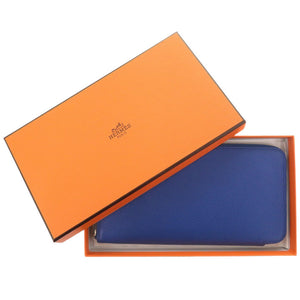 美品 エルメス ラウンドファスナー アザップ シルクイン ロング ヴォーエプソン ブルーフランス シルバー金具 Z刻印(2021年製) 長財布 1828【中古】HERMES