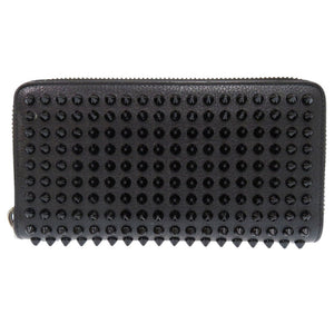 美品 クリスチャンルブタン パネトーネ ラウンドファスナー 長財布 レザー ブラック 長財布 黒 1839【中古】Christian Louboutin