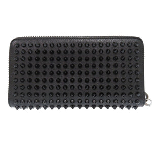 美品 クリスチャンルブタン パネトーネ ラウンドファスナー 長財布 レザー ブラック 長財布 黒 1839【中古】Christian Louboutin