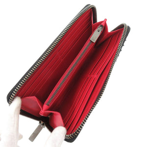 美品 クリスチャンルブタン パネトーネ ラウンドファスナー 長財布 レザー ブラック 長財布 黒 1839【中古】Christian Louboutin