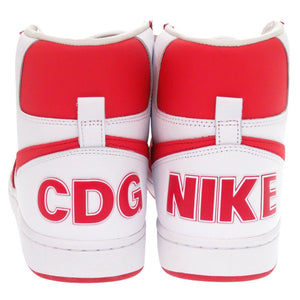 未使用 コムデギャルソン × NIKE ターミネーターハイSP FD4159 レザー ホワイト レッド スニーカー 1845【中古】COMME des GARCONS メンズ