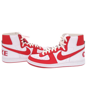 未使用 コムデギャルソン × NIKE ターミネーターハイSP FD4159 レザー ホワイト レッド スニーカー 1845【中古】COMME des GARCONS メンズ