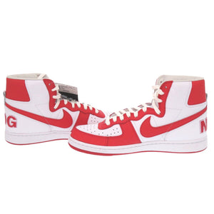 未使用 コムデギャルソン × NIKE ターミネーターハイSP FD4159 レザー ホワイト レッド スニーカー 1845【中古】COMME des GARCONS メンズ