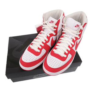 未使用 コムデギャルソン × NIKE ターミネーターハイSP FD4159 レザー ホワイト レッド スニーカー 1845【中古】COMME des GARCONS メンズ