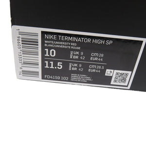 未使用 コムデギャルソン × NIKE ターミネーターハイSP FD4159 レザー ホワイト レッド スニーカー 1845【中古】COMME des GARCONS メンズ