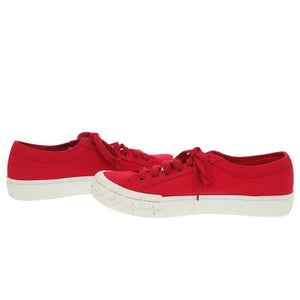 美品 プラダ トライアングルロゴ 2EG302 キャンバス ラバー レッド スニーカー 赤 1846【中古】PRADA メンズ