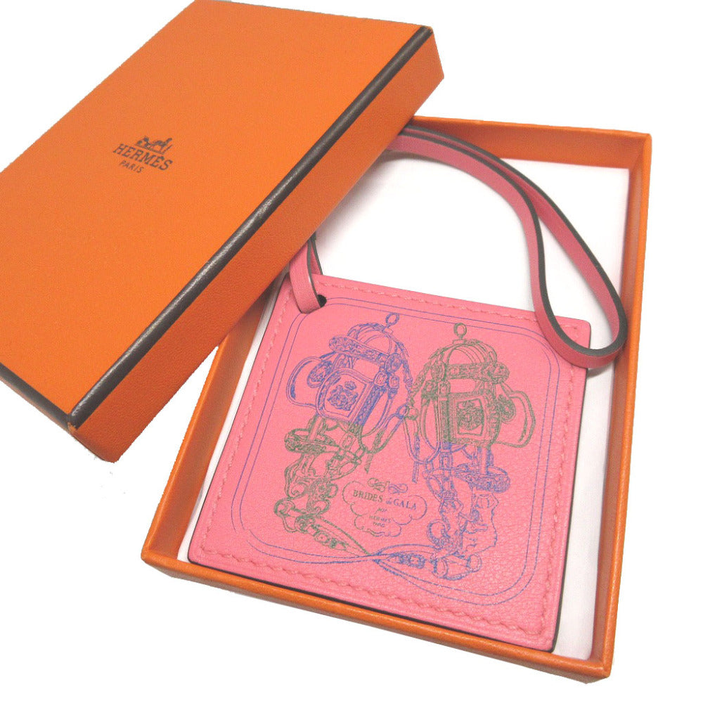 新品同様 エルメス カレナノ BRIDES de GALA ヴォースイフト ローズエテ バッグチャーム キーホルダー 1867【中古】HERMES