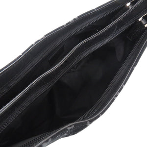 美品 グッチ ワンショルダー 001 3778 スウェード メタル レザー ブラック シルバー金具 黒 ショルダーバッグ 1869【中古】GUCCI