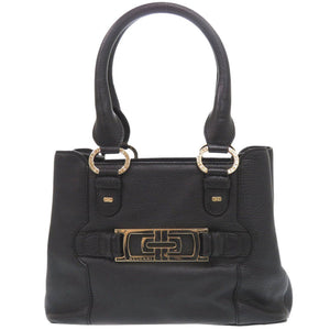 美品 ブルガリ パレンテシ レザー ブラック ハンドバッグ 黒 1876【中古】BVLGARI