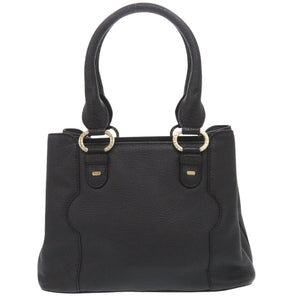 美品 ブルガリ パレンテシ レザー ブラック ハンドバッグ 黒 1876【中古】BVLGARI