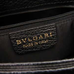 美品 ブルガリ パレンテシ レザー ブラック ハンドバッグ 黒 1876【中古】BVLGARI