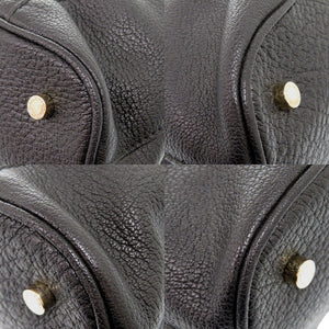 美品 ブルガリ パレンテシ レザー ブラック ハンドバッグ 黒 1876【中古】BVLGARI