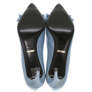 未使用品 グッチ エナメル リボン ポインテッドトゥ 370851 ブルー パンプス 青 1906【中古】GUCCI