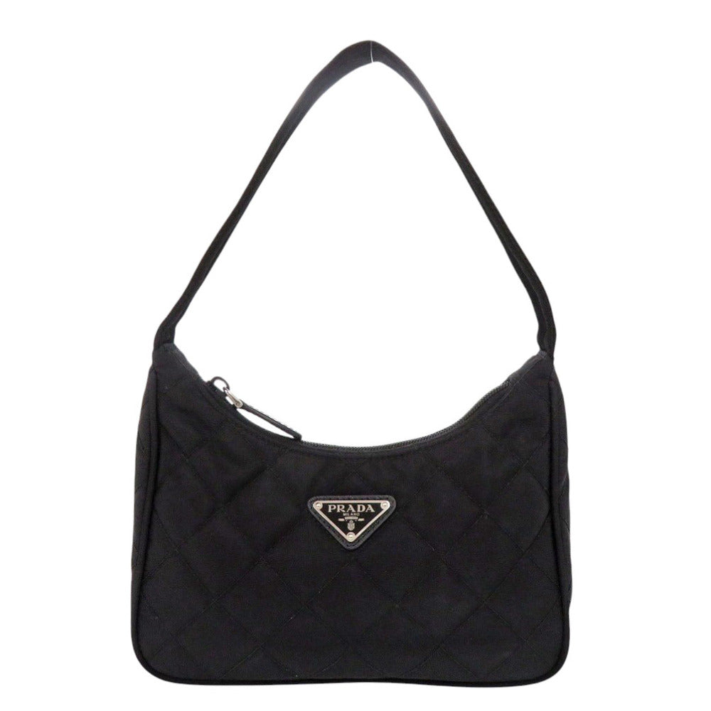 美品 プラダ キルティング ナイロン 1NE051 NERO ブラック ハンドバッグ 黒 1910【中古】PRADA