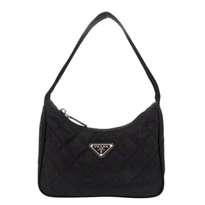 美品 プラダ キルティング ナイロン 1NE051 NERO ブラック ハンドバッグ 黒 1910【中古】PRADA