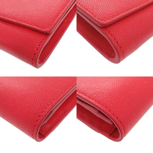 美品 バーバリー レザー レッド 二つ折り長財布 赤 1914【中古】BURBERRY