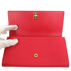 美品 バーバリー レザー レッド 二つ折り長財布 赤 1914【中古】BURBERRY
