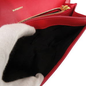 美品 バーバリー レザー レッド 二つ折り長財布 赤 1914【中古】BURBERRY