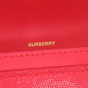 美品 バーバリー レザー レッド 二つ折り長財布 赤 1914【中古】BURBERRY