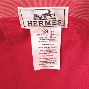新品同様 エルメス デイヴィス Hプリマヴェーラ コットン ローズボワーズ キャップ 帽子 1917【中古】HERMES