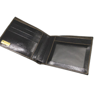 美品 グッチ オールドグッチ レザー ブラック 黒 2つ折り財布 札入れ 財布 0004【中古】GUCCI