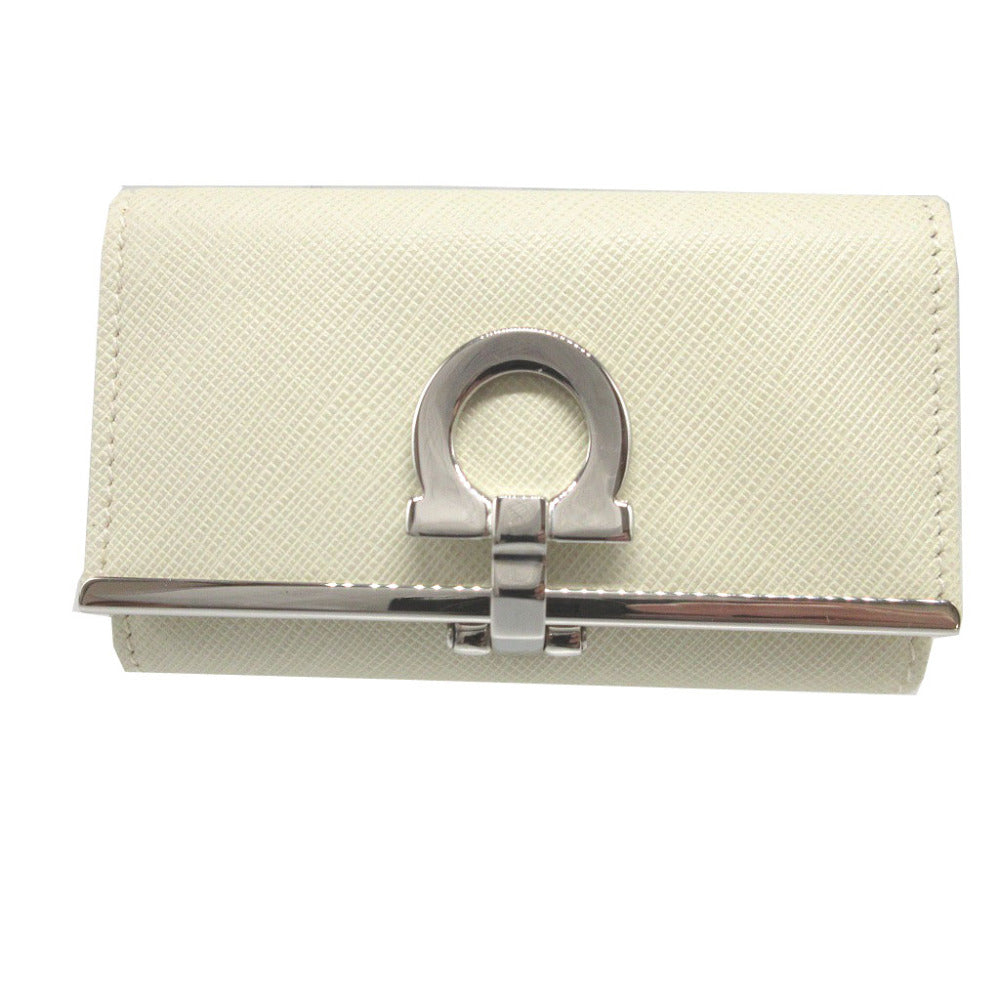 美品 サルヴァトーレ フェラガモ ガンチーニ レザー ホワイト 白 6連 キーケース 0028【中古】Salvatore Ferragamo