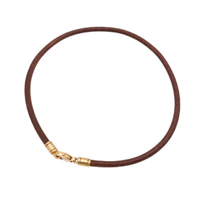 美品 ブルガリ
 K18YG チョーカー ネックレス ネックレス
 K18イエローゴールド/レザー ブラウン 0029
【中古】BVLGARI レディース