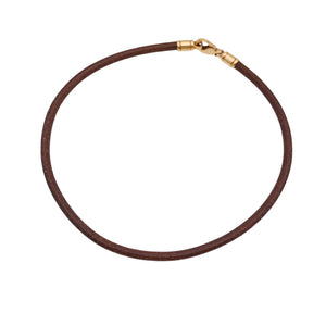 美品 ブルガリ
 K18YG チョーカー ネックレス ネックレス
 K18イエローゴールド/レザー ブラウン 0029
【中古】BVLGARI レディース